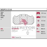 MERITOR Комплект тормозных колодок, дисковый тормоз MDP3131K