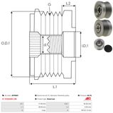 AS-PL Frihjulskoppling, generator AFP0007