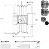 AS-PL Frihjulskoppling, generator AFP0007(V)