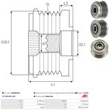 AS-PL Frihjulskoppling, generator AFP0022(V)