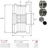 AS-PL Frihjulskoppling, generator AFP0023