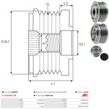AS-PL Frihjulskoppling, generator AFP0032