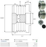 AS-PL Frihjulskoppling, generator AFP0032(INA)