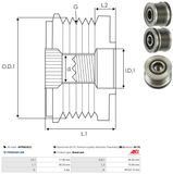 AS-PL Frihjulskoppling, generator AFP0033(V)