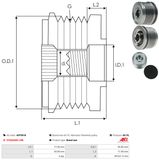 AS-PL Frihjulskoppling, generator AFP3018