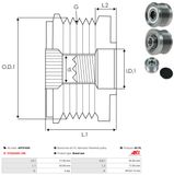AS-PL Frihjulskoppling, generator AFP3103S