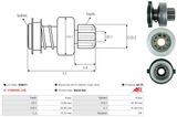 AS-PL Frihjulsväxel, startmotor SD0071