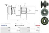 AS-PL Frihjulsväxel, startmotor SD0129(BOSCH)
