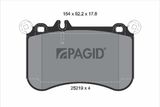 PAGID Комплект тормозных колодок, дисковый тормоз T2102N
