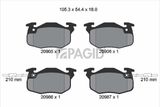 PAGID Комплект тормозных колодок, дисковый тормоз T6088N
