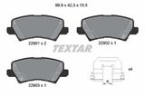 TEXTAR Комплект тормозных колодок, дисковый тормоз 2290101