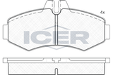 ICER Комплект тормозных колодок, дисковый тормоз 141288