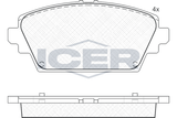 ICER Комплект тормозных колодок, дисковый тормоз 181581