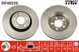 TRW Bromsskiva DF4053S