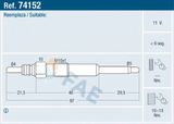 FAE Свеча накаливания 74152