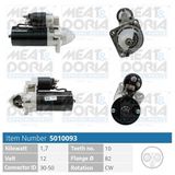 MEAT & DORIA Startmotor 5010093