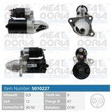 MEAT & DORIA Startmotor 5010227