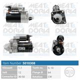 MEAT & DORIA Startmotor 5010308