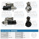 MEAT & DORIA Startmotor 5010432