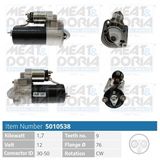 MEAT & DORIA Startmotor 5010538