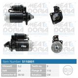 MEAT & DORIA Startmotor 5110001