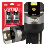 AMiO Baltas Gaismas W21W (7440) CANBUS LED Spuldzes 03589