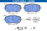 ATE Комплект тормозных колодок, дисковый тормоз 13.0470-3898.2