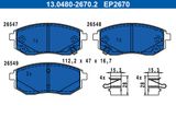 ATE Комплект тормозных колодок, дисковый тормоз 13.0480-2670.2