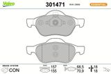 VALEO Комплект тормозных колодок, дисковый тормоз 301471