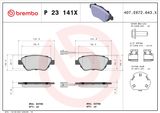 BREMBO Bromsbeläggssats, skivbroms P 23 141X