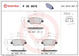 BREMBO Комплект тормозных колодок, дисковый тормоз P 30 067E