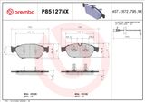 BREMBO Комплект тормозных колодок, дисковый тормоз P85127NX