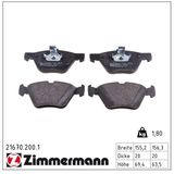 ZIMMERMANN Комплект тормозных колодок, дисковый тормоз 21670.200.1