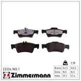 ZIMMERMANN Комплект тормозных колодок, дисковый тормоз 23334.965.1