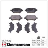 ZIMMERMANN Комплект тормозных колодок, дисковый тормоз 23417.150.2