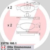 ZIMMERMANN Комплект тормозных колодок, дисковый тормоз 23776.180.1