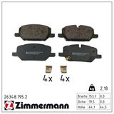 ZIMMERMANN Комплект тормозных колодок, дисковый тормоз 26348.195.2