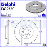 DELPHI Тормозной диск BG2759