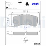 DELPHI Комплект тормозных колодок, дисковый тормоз LP1014