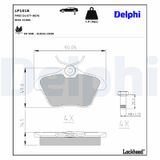 DELPHI Комплект тормозных колодок, дисковый тормоз LP1018