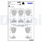 DELPHI Комплект тормозных колодок, дисковый тормоз LP1024