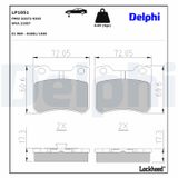 DELPHI Комплект тормозных колодок, дисковый тормоз LP1051