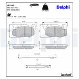DELPHI Комплект тормозных колодок, дисковый тормоз LP1053