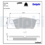 DELPHI Комплект тормозных колодок, дисковый тормоз LP1100
