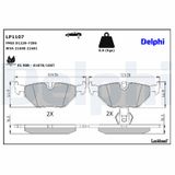 DELPHI Комплект тормозных колодок, дисковый тормоз LP1107
