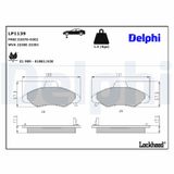 DELPHI Комплект тормозных колодок, дисковый тормоз LP1139