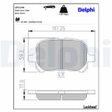 DELPHI Комплект тормозных колодок, дисковый тормоз LP1144