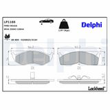 DELPHI Комплект тормозных колодок, дисковый тормоз LP1166