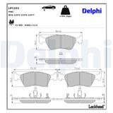 DELPHI Комплект тормозных колодок, дисковый тормоз LP1231