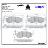 DELPHI Комплект тормозных колодок, дисковый тормоз LP1304